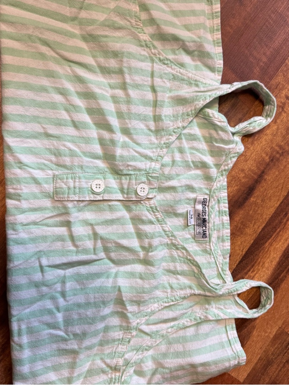 Guess Mint and White Striped Tank Top